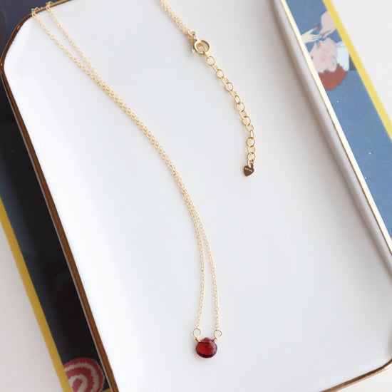 Birthstone necklace Garnet (January)