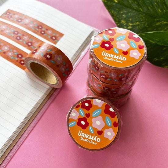 Flower masking tape in slightly retro colors