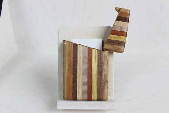 Marquetry business card case, stripe