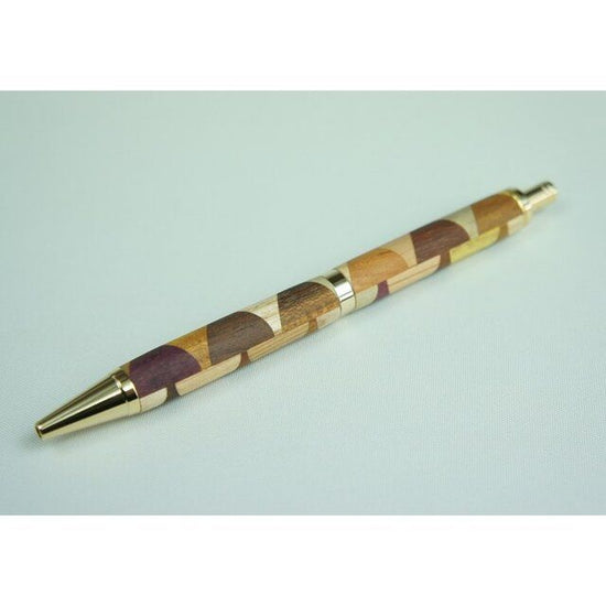 Marquetry ballpoint pen, triangular check