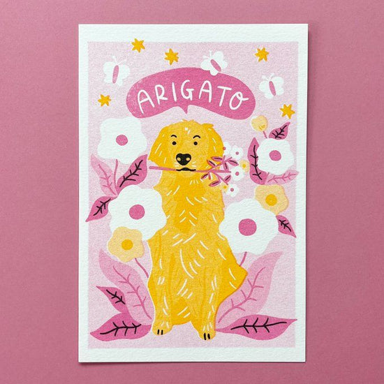 ARIGATO Card Envelope Set - Golden Retriever