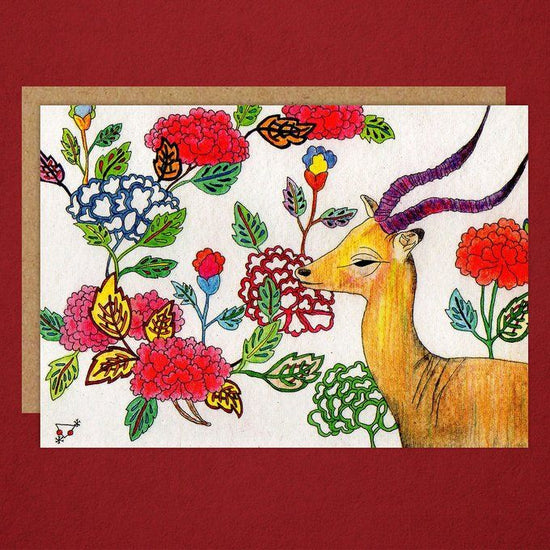 Dusty Animal Postcards, set of 2 - Impala & Sea Turtle