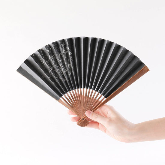 Kyoto folding fan, foil image2, Yaki sooty bamboo