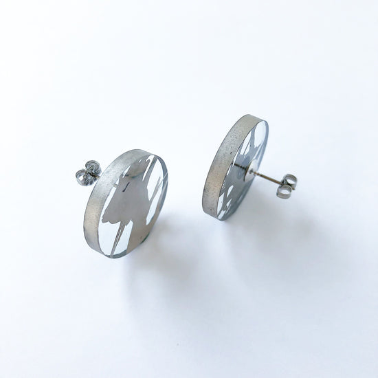 Round Pierced earringsplatinum