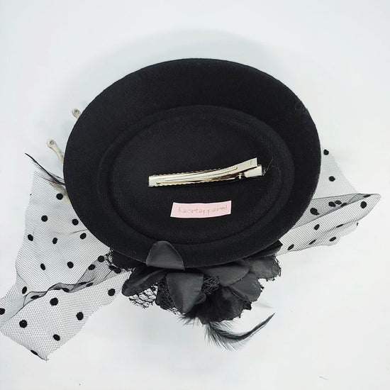 ◆Skull and Roses Mini Hat 1. black