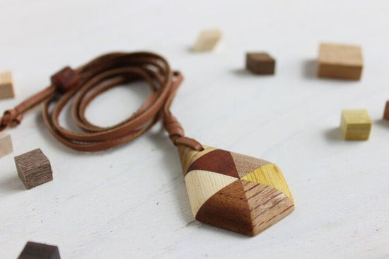 Marquetry drop pendant