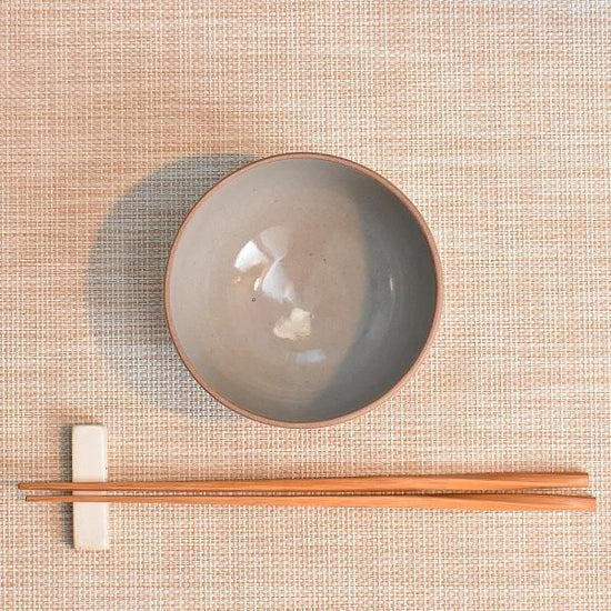 Gray Soil Tea Bowl, gray type, Western tableware, rice bowl, made in Japan, Minoyaki tea bowl, stylish, modern