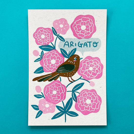 ARIGATO Card Envelope Set -Flowers and Birds