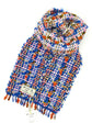 Handwoven tweed scarf | thin switch ♭89 [made with apparel leftover yarn]