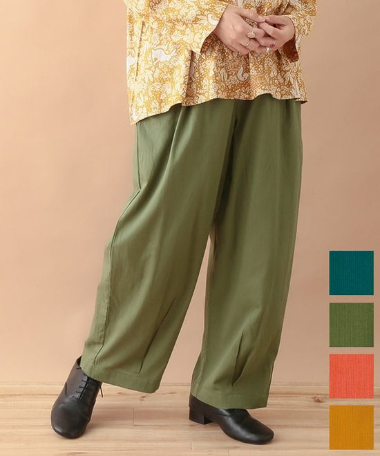 Colored cotton fine-ribbed corduroy cocoon pants 24W005