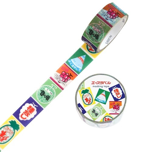 Kamiso Sansho 마스킹 테이프 SAIEN 15mm×3m – 과일