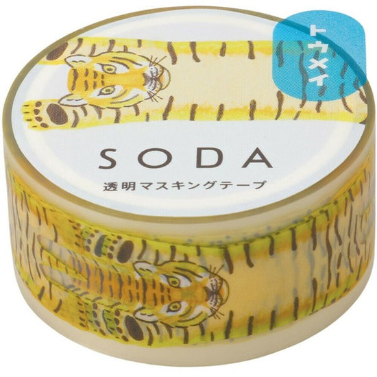 [King Jim] SODA Transparent Masking Tape – Tiger Design