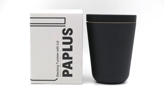 PAPLUS Stacking Tumbler Black with Silicone Lid