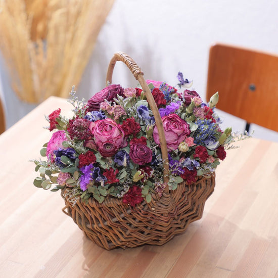 Basket arrangement-L-purple×pink