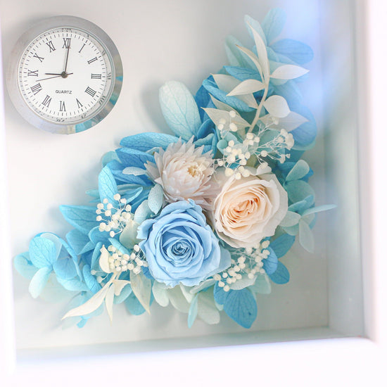 Flower arrangement - flower clock<blue