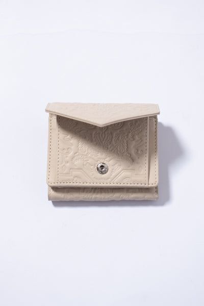 Jacquard Trifold Wallet in Beige