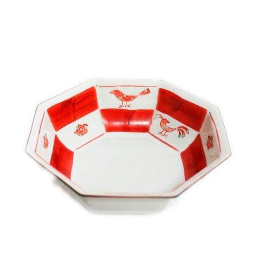 [Eisyou] 5" octagonal bowl with bird design