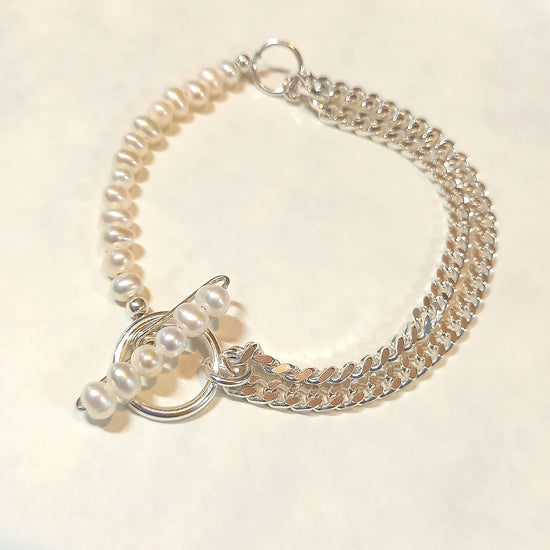 Silver 925 pearl bracelet: genderless