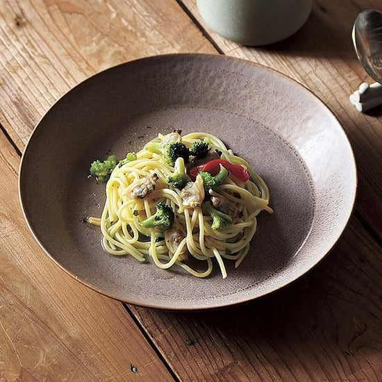 Cuisine Glazed Stan L Brown Western Tableware Round Bowl, Made in Japan, Minoyaki, Stylish, Modern