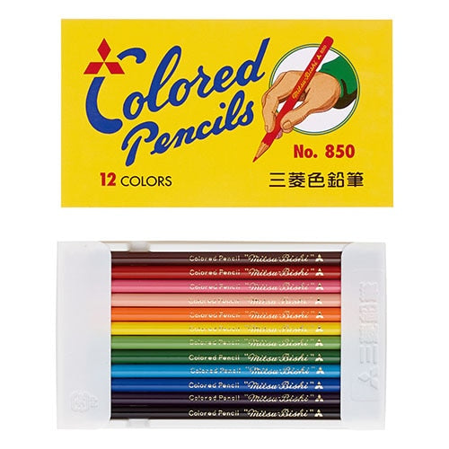 Mitsubishi Pencil Colored Pencils – 850 Series, 12 Colors, Yellow