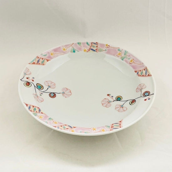 [Ginshu Kiln] Flower tapestry 7" dish (pink)