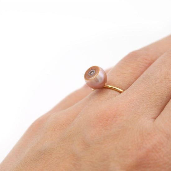 [One of a kind] K18yg freshwater pearl ring / 5e-7