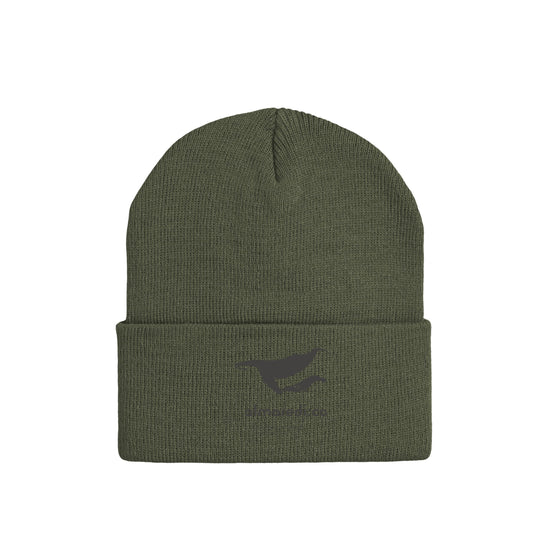 Cuff knit cap olive "Humpback whale parent-child bond" type A