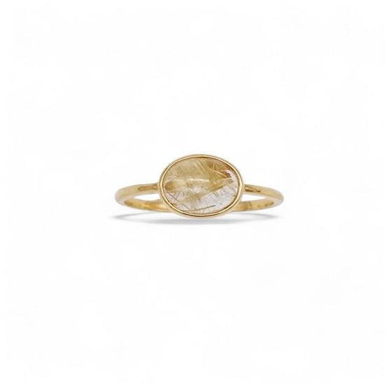Coral Rutilated Quartz Ring