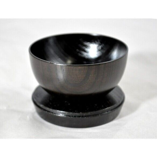 Sake Cup, cold sake, hot sake, Yamanaka Lacquer ware, Made in Japan (2.2 zelkova cup with a plate, black slip) SX-203