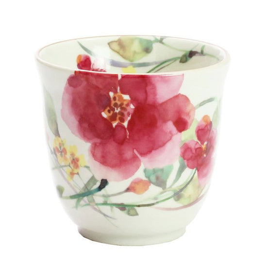 Teacup with Flower Watercolor Shumei Chrysanthemum (01816)