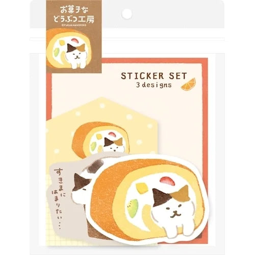 Furukawa Shiko Sticker Set of 3 – Cat in the Gap