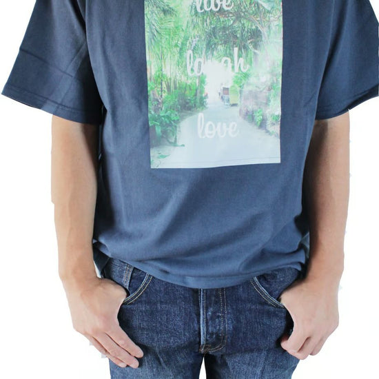T-shirt Navy Palm Green