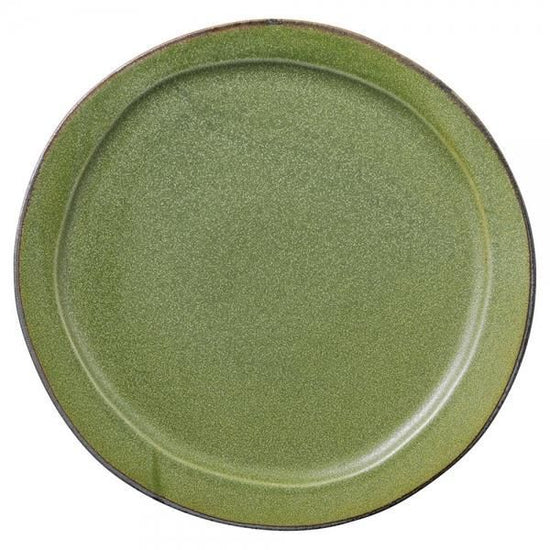 Veggie Color Round Large Dish, Olive Green Type, Western Tableware, Modified Plate, Made in Japan, Minoyaki, Stylish
