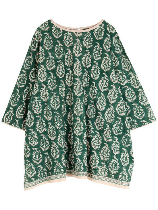 Paisley Block Print Cotton Stripe Tunic (3 colors) [Expected to arrive in early May].