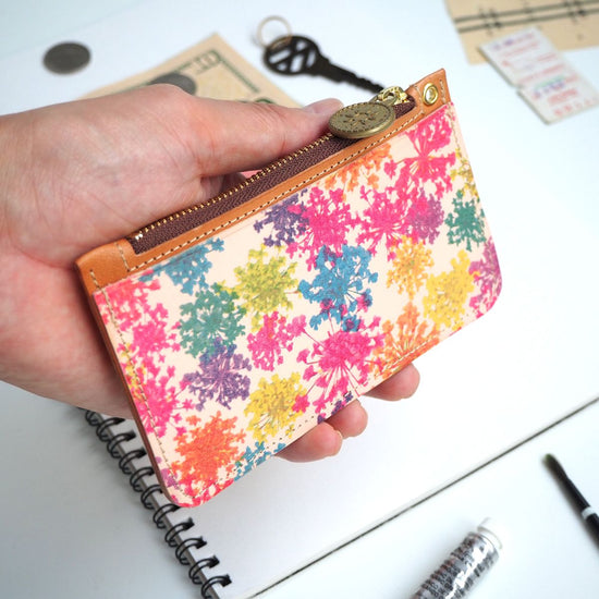 Slim Fragment Case (Vivid Lace Flower) Card Coin Pass Case Mini Wallet