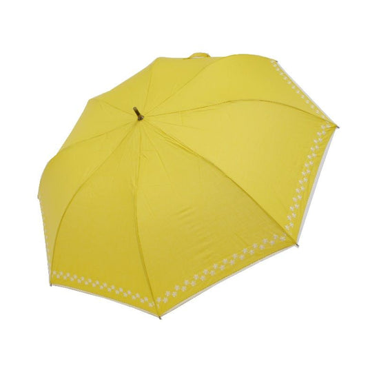Short Wide Umbrella Cotton and Polyester Flower Embroidery Rain or Shine