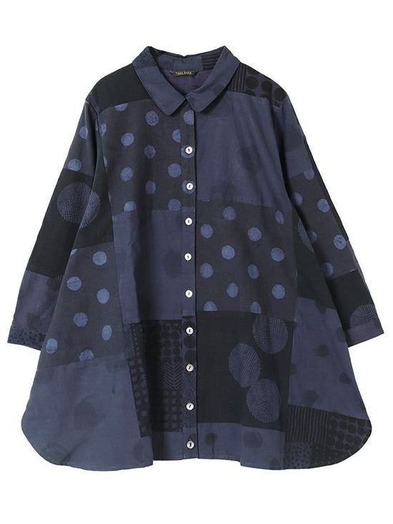 DOT&dot patchwork long shirt (2 colors)