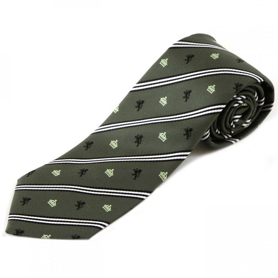 Necktie Nishijin silk regimental stripe - 08. King, lion and crown pattern Royal Crest Made in Japan