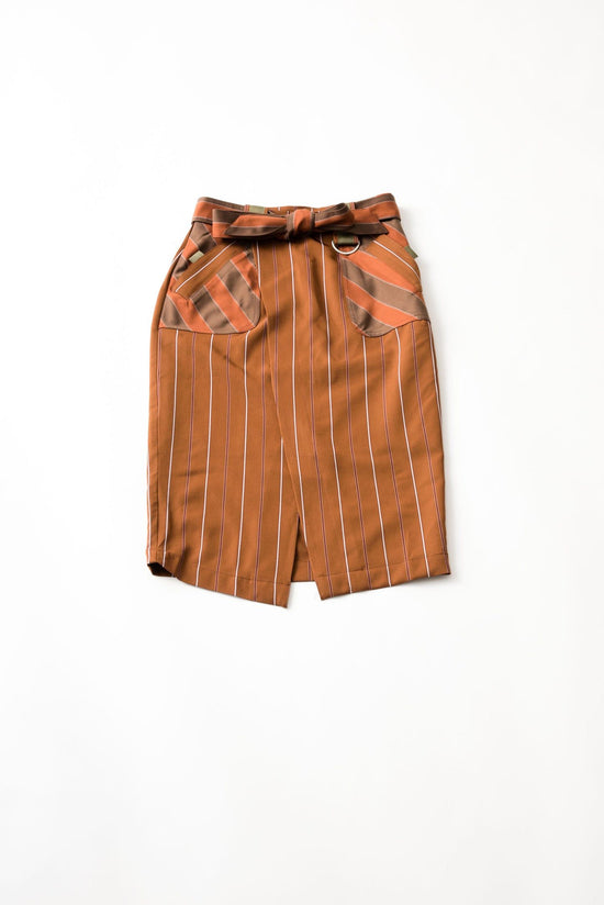 Striped Tight Skirt (Beige)