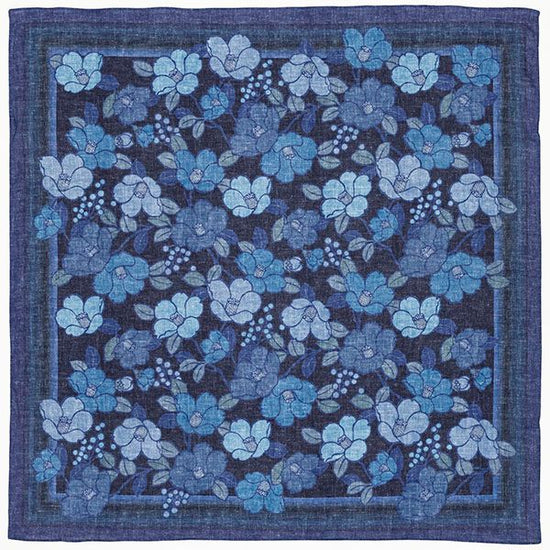 Digital Indigo Furoshiki - Ai Camellia