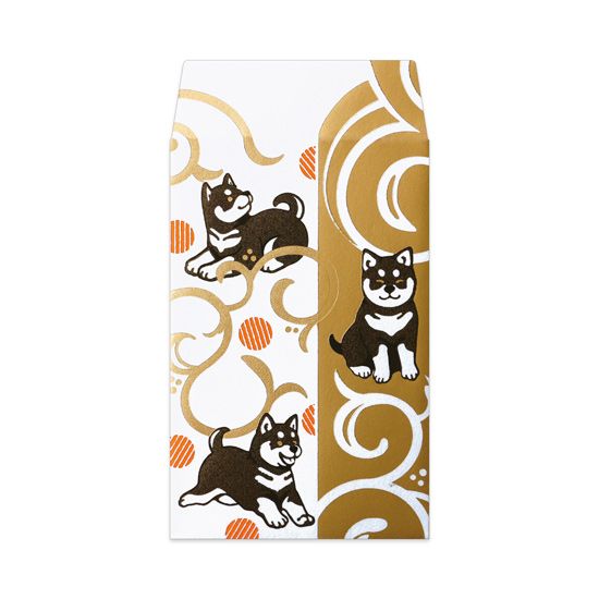 Foil Pochibukuro, animal auspicious design [Shiba Inu]