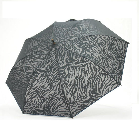 Short Wide Umbrella Cotton and Polyester Zebra Openwork Pattern Rain or Shine