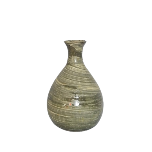 Sake Bottle with a Thick Brush-like mouthpiece and a small rim