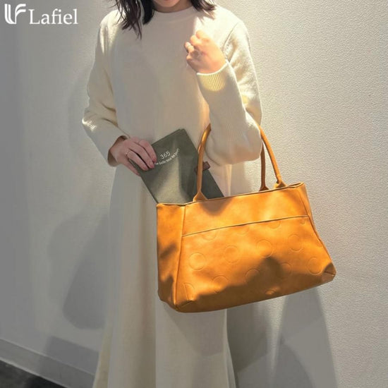 Dot-Colored Synthetic Leather Tote