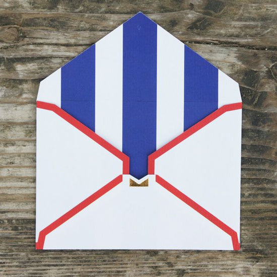 [White & Stripe] Stylish Envelopes with Card HNH01J