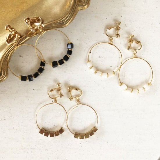 Cube hoop pierce/earring