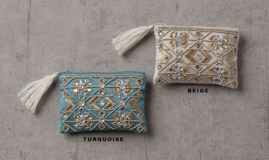 Bead embroidery pouch (2 colors) M42-1374