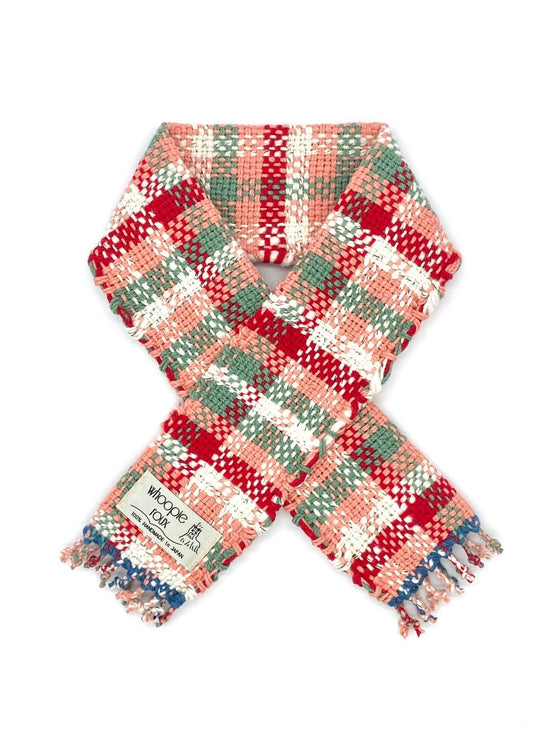 Hand-woven scarf made of 100% organic cotton _ TOWN / peach ♭126