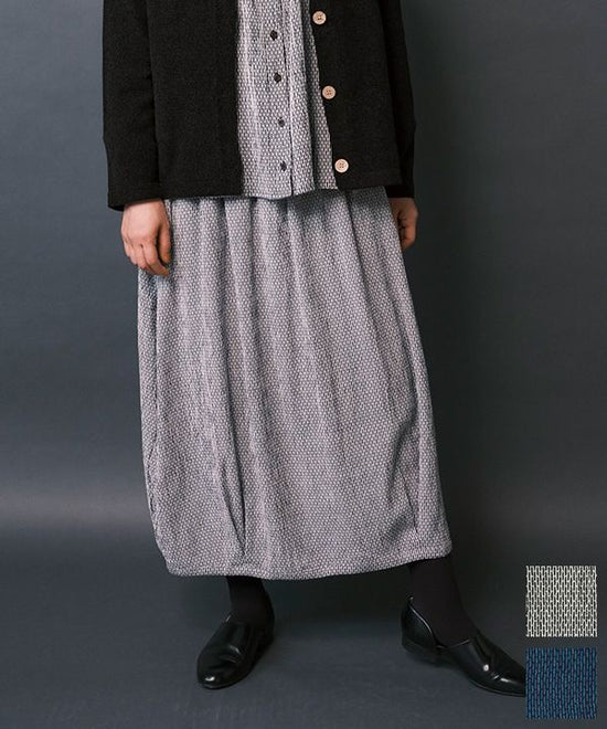 shima-shima dobby cotton cocoon skirt 24W403