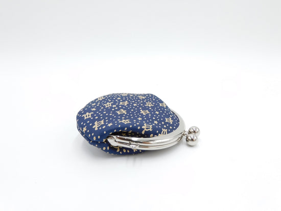 Small Coin Purse with Flat Top with Navy Blue/White Sea Turtle Pattern